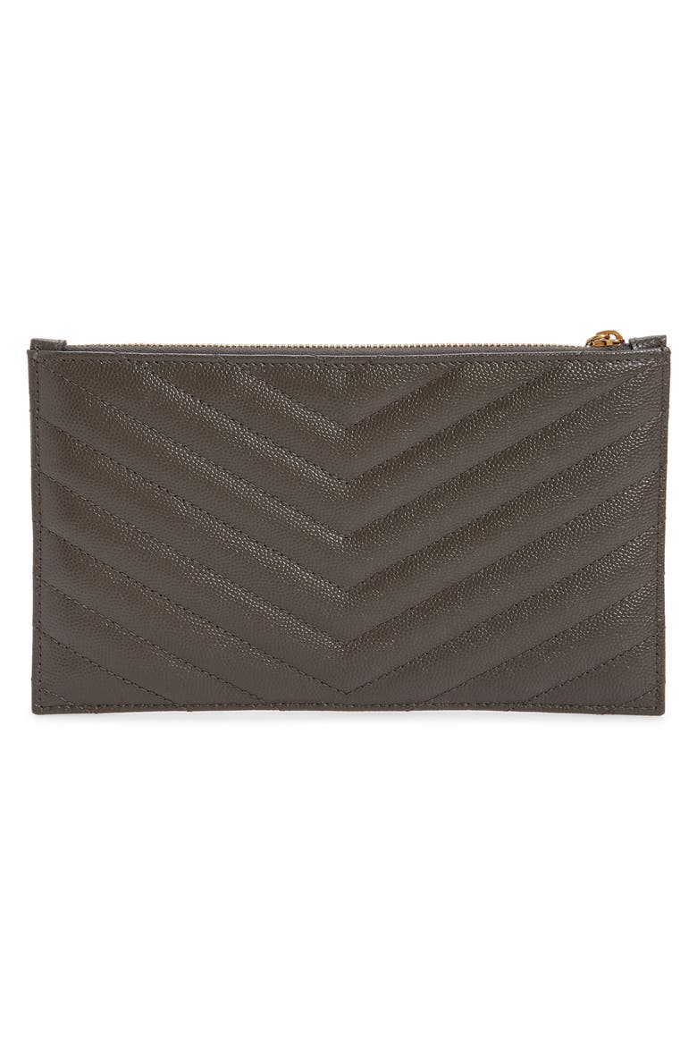 Monogram Matelassé Quilted Calfskin Pouch, Alternate, color, PEBBLE
