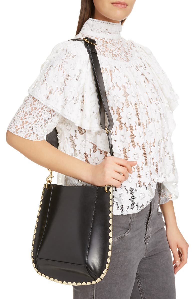 Isabel Marant Oskan Leather Hobo, Alternate, color,