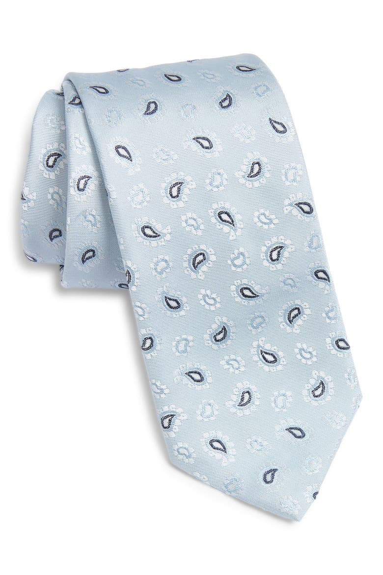 Paisley Silk Blend Tie, Main, color, LIGHT/ PASTEL BLUE