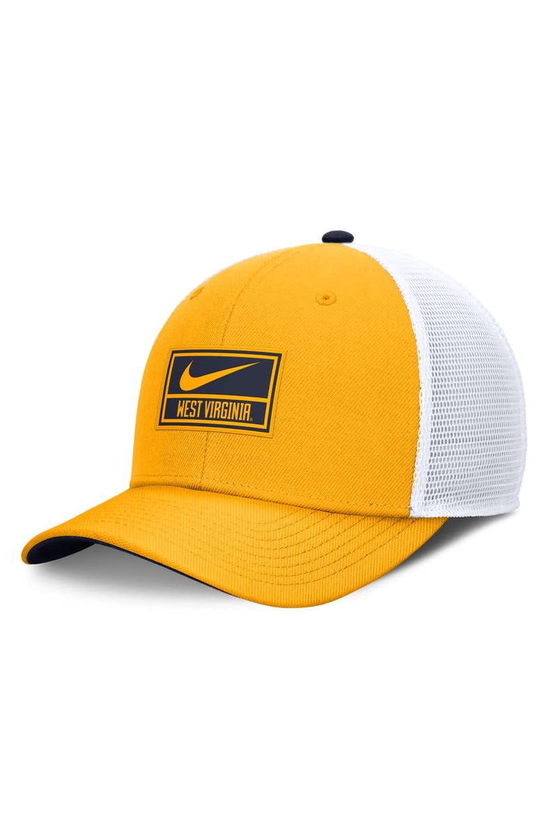 Nike Men's Nike Gold West Virginia Mountaineers Stretch-Snap Adjustable Trucker Hat, Main, color,