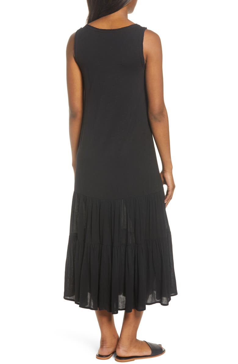 Caslon<sup>®</sup> Mixed Media Drop Waist Maxi Dress, Alternate, color,