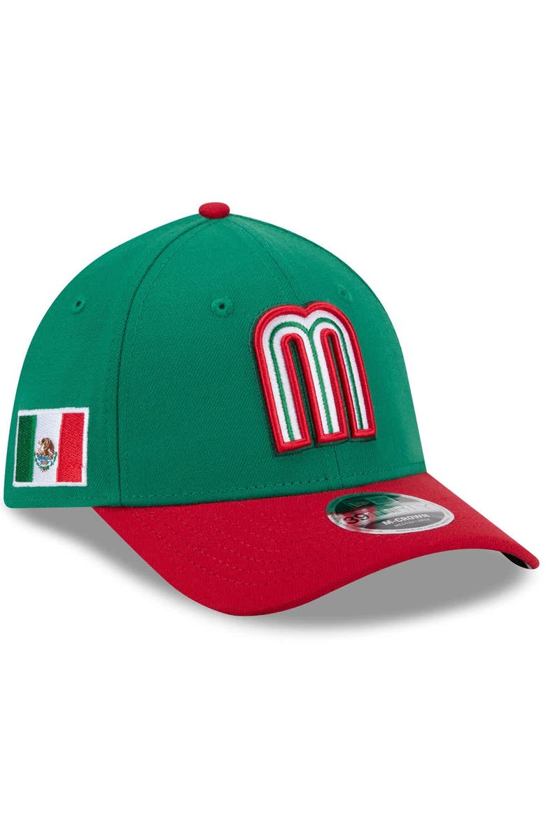 New Era Men's New Era  Green/Red Mexico Baseball 2026 World Baseball Classic M-Crown 39THIRTY Flex Hat, Main, color, Green