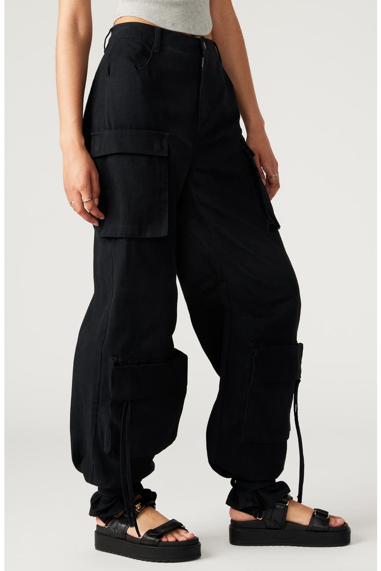 Duo Wide Leg Cargo Pants, Alternate, color, BLACK
