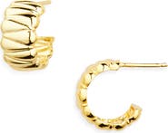 Argento Vivo Sterling Silver Quilted Hoop Earrings