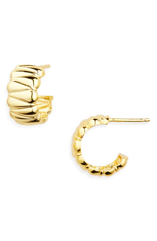 Argento Vivo Sterling Silver Quilted Hoop Earrings in Gold at Nordstrom