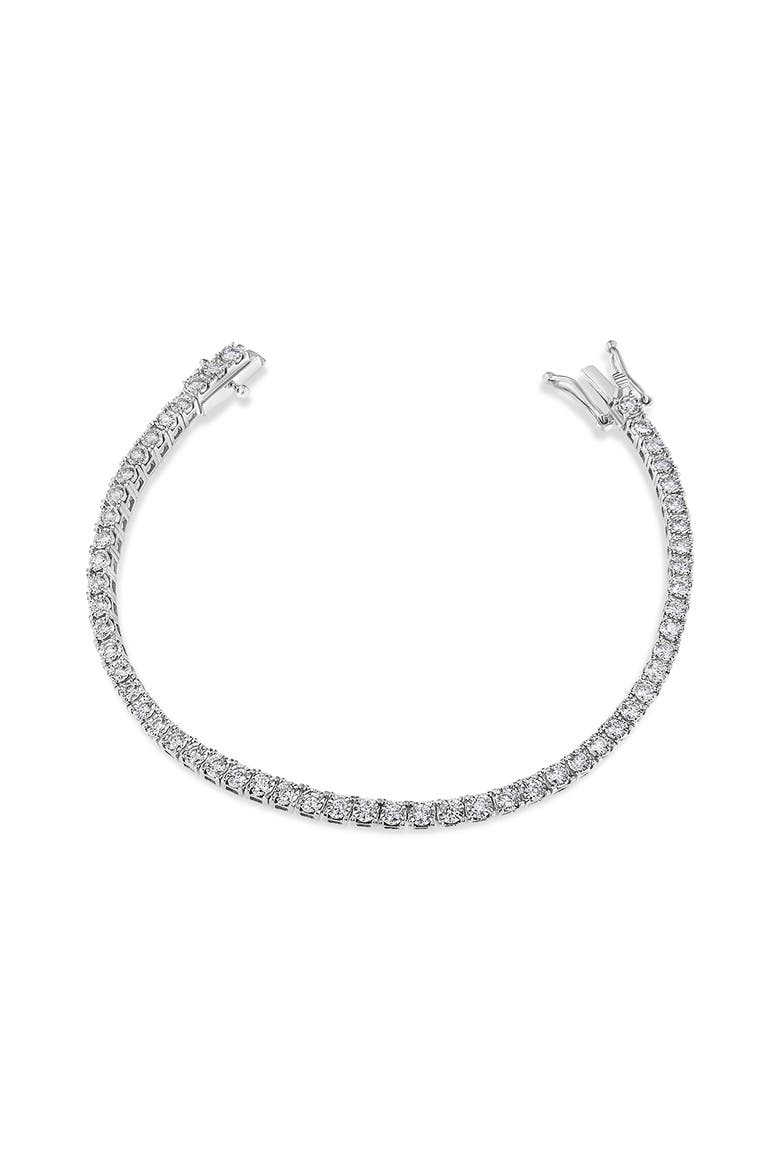 14K White Gold 2.0 Ctw Miracle Set Lab Grown Diamond Illusion  Tennis Bracelet, Alternate, color, White