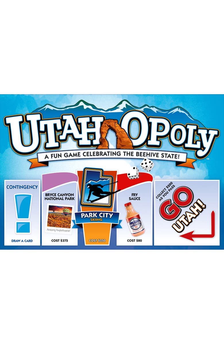 Late for the Sky Utahopoly Monopoly Board Game, Main, color, Multicolored
