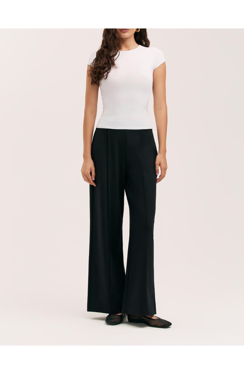 Finery London Caryl Ponte Jersey Wide Leg Trousers, Alternate, color, Black