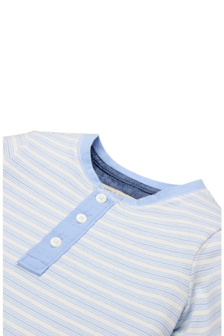 Kids' Organic Short Sleeve Henley Tee, Alternate, color, Classic Blue Ticking Stripe