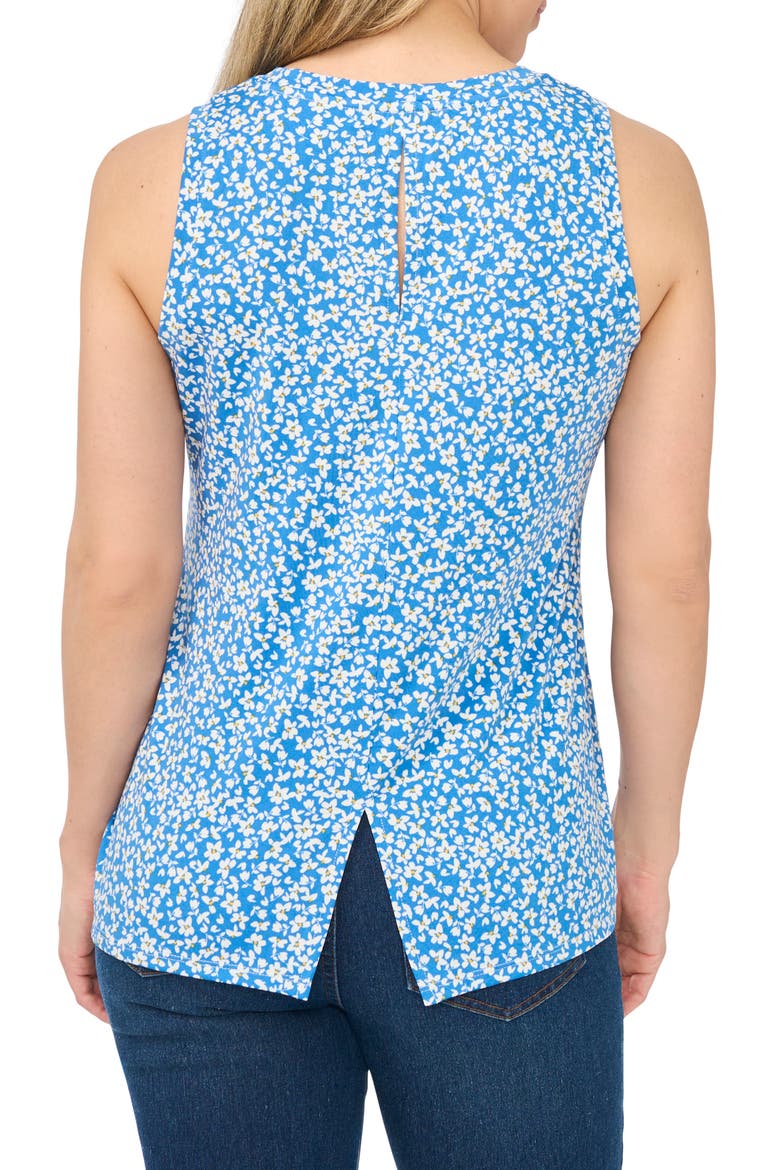 Floral Print Sleeveless Top, Alternate, color, SEA OF BELIZE