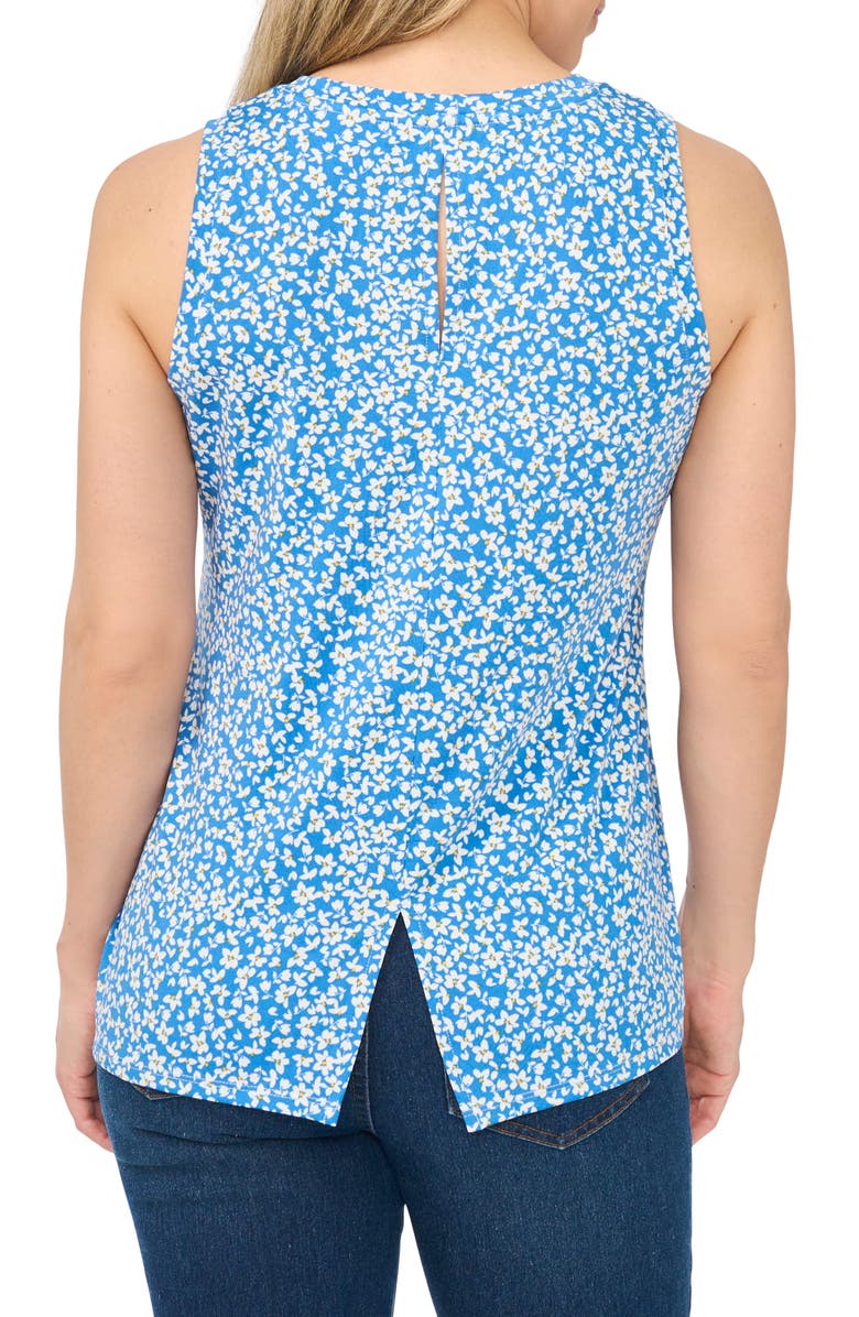 Chaus Floral Print Sleeveless Top, Alternate, color, Sea Of Belize