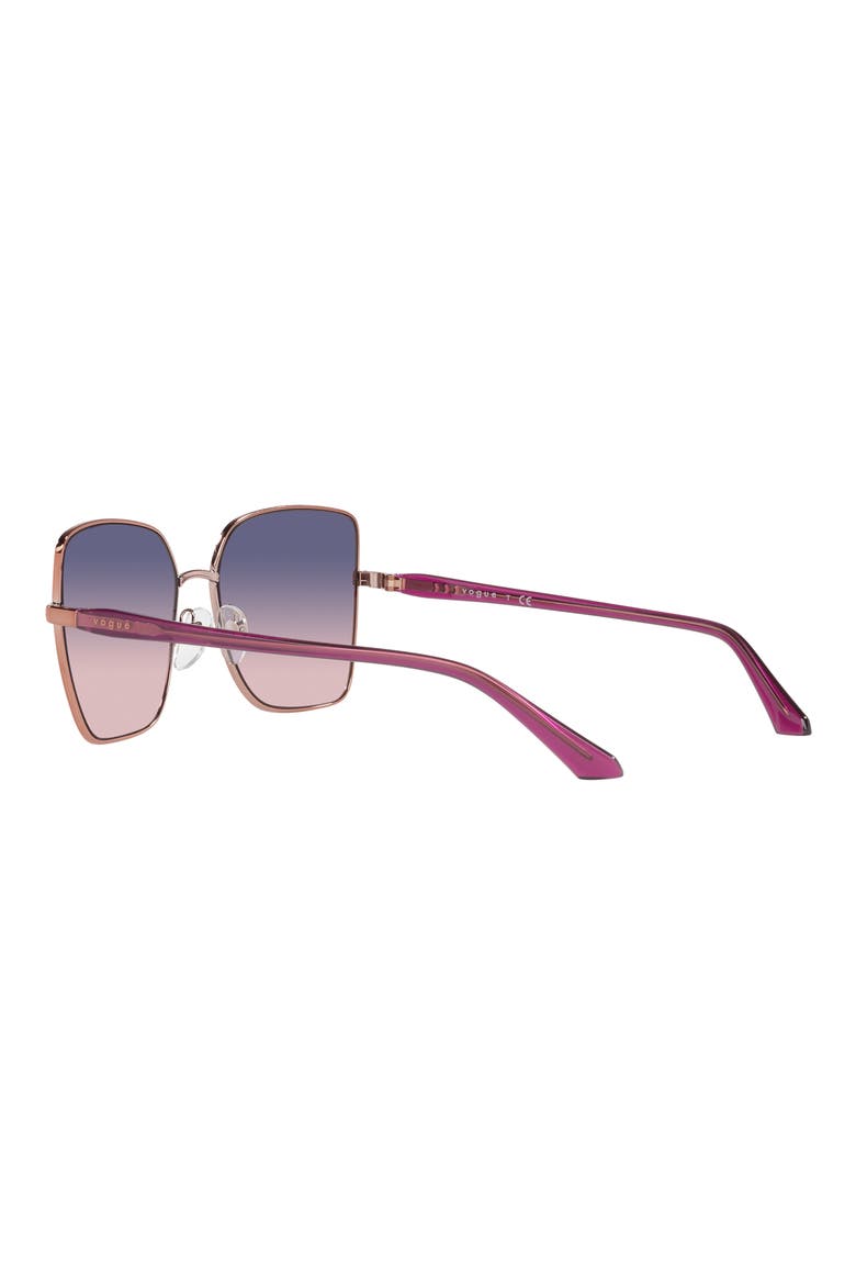58mm Gradient Butterfly Sunglasses, Alternate, color, PINK GOLD