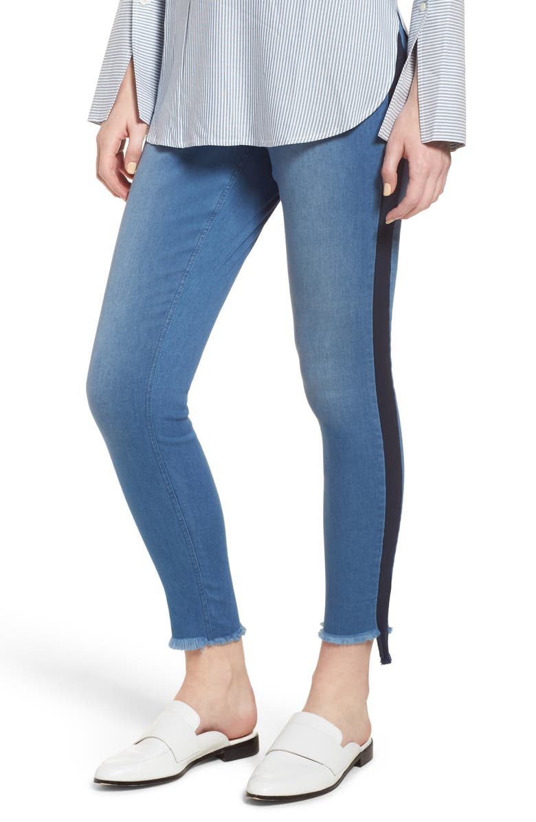 Zeza B by Hue Tuxedo Denim Skimmer Leggings, Main, color,