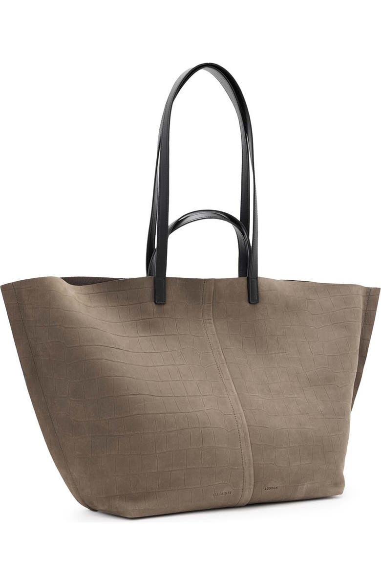 AllSaints Phoenix Crocodile Embossed Leather Tote, Alternate, color,