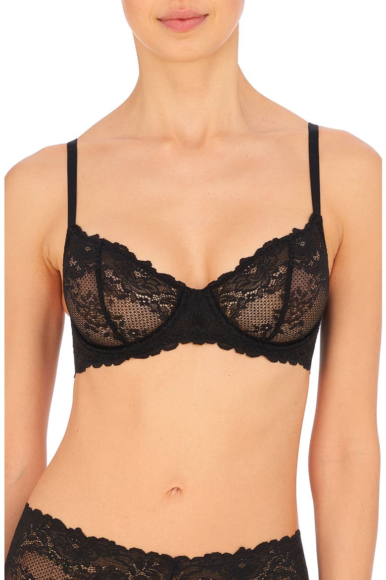 Heavenly Lace Convertible Balconette Bra, Main, color, BLACK
