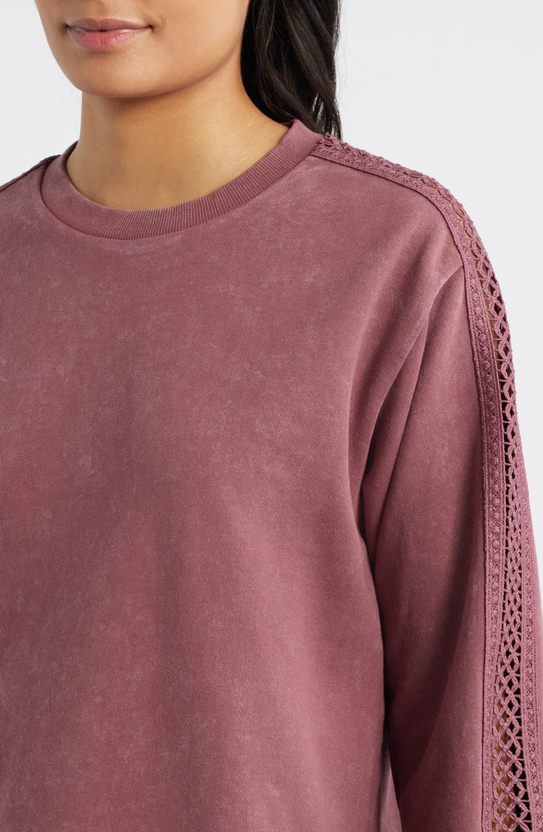 CITY BLUES Detailed Sleeve Sweatshirt, Alternate, color, Dusty Rose