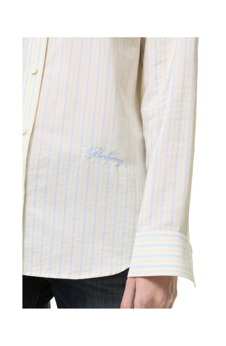 Burberry Classic Fit Striped Silk Cotton Shirt, Alternate, color,