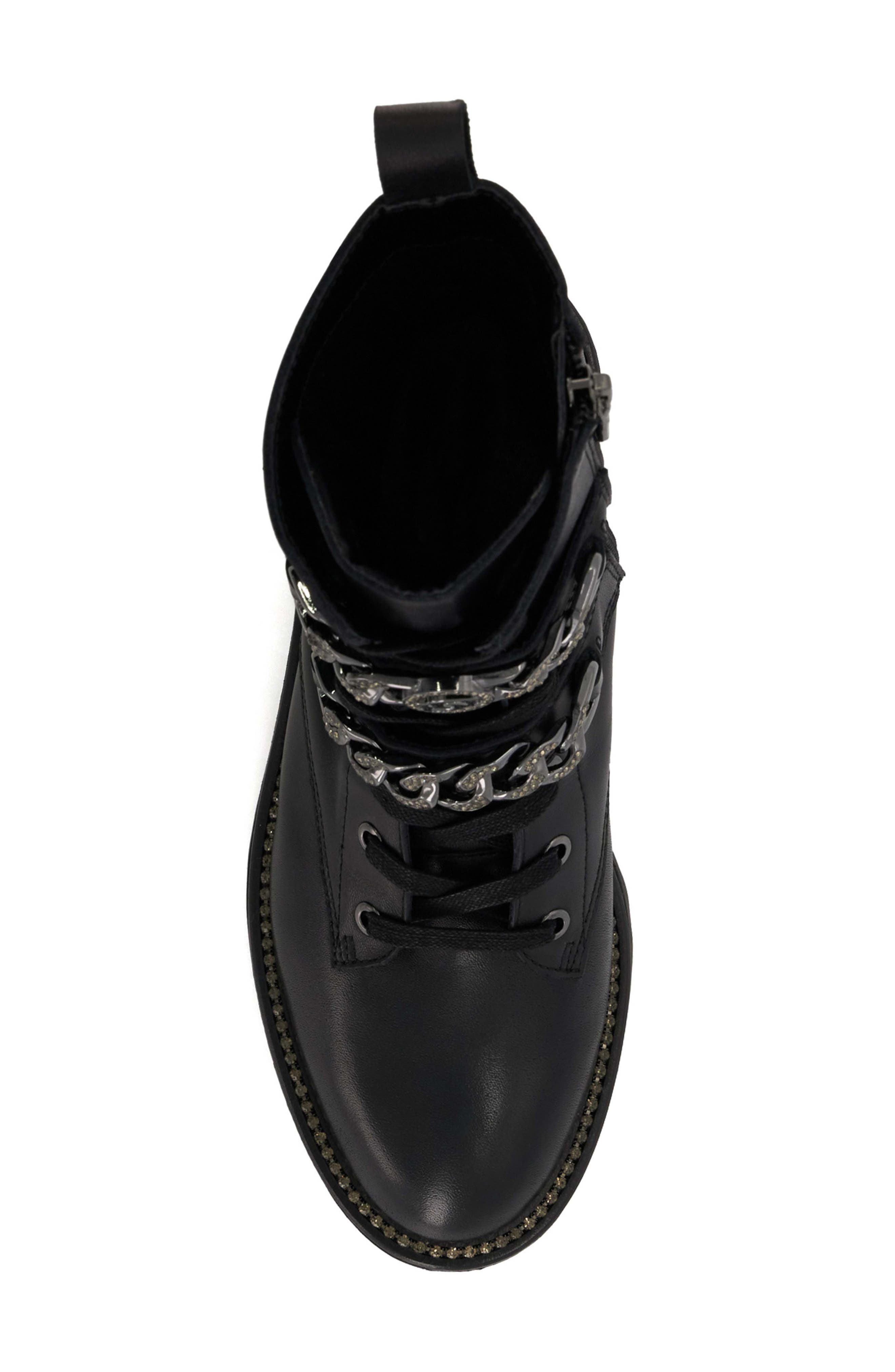 Dune London Plazas Combat Boot, Alternate, color, Black