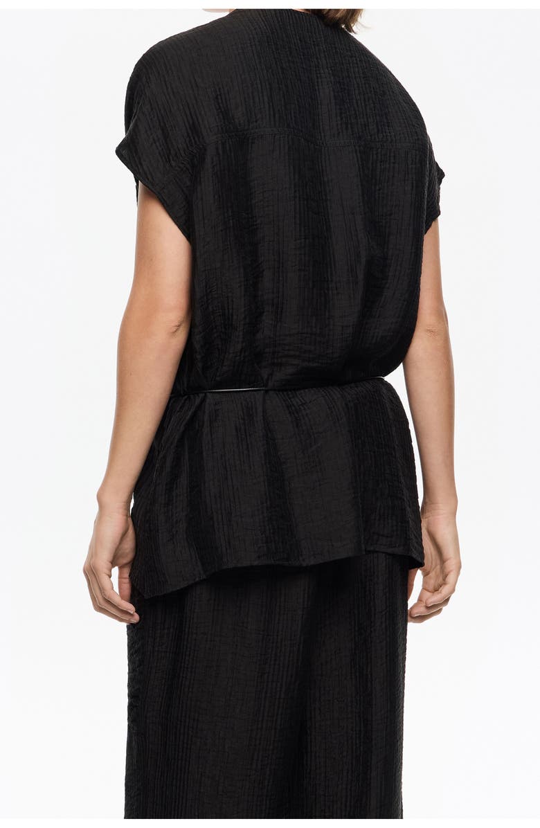 Bimba y Lola Tied V-Neck Top, Alternate, color, Washed Black