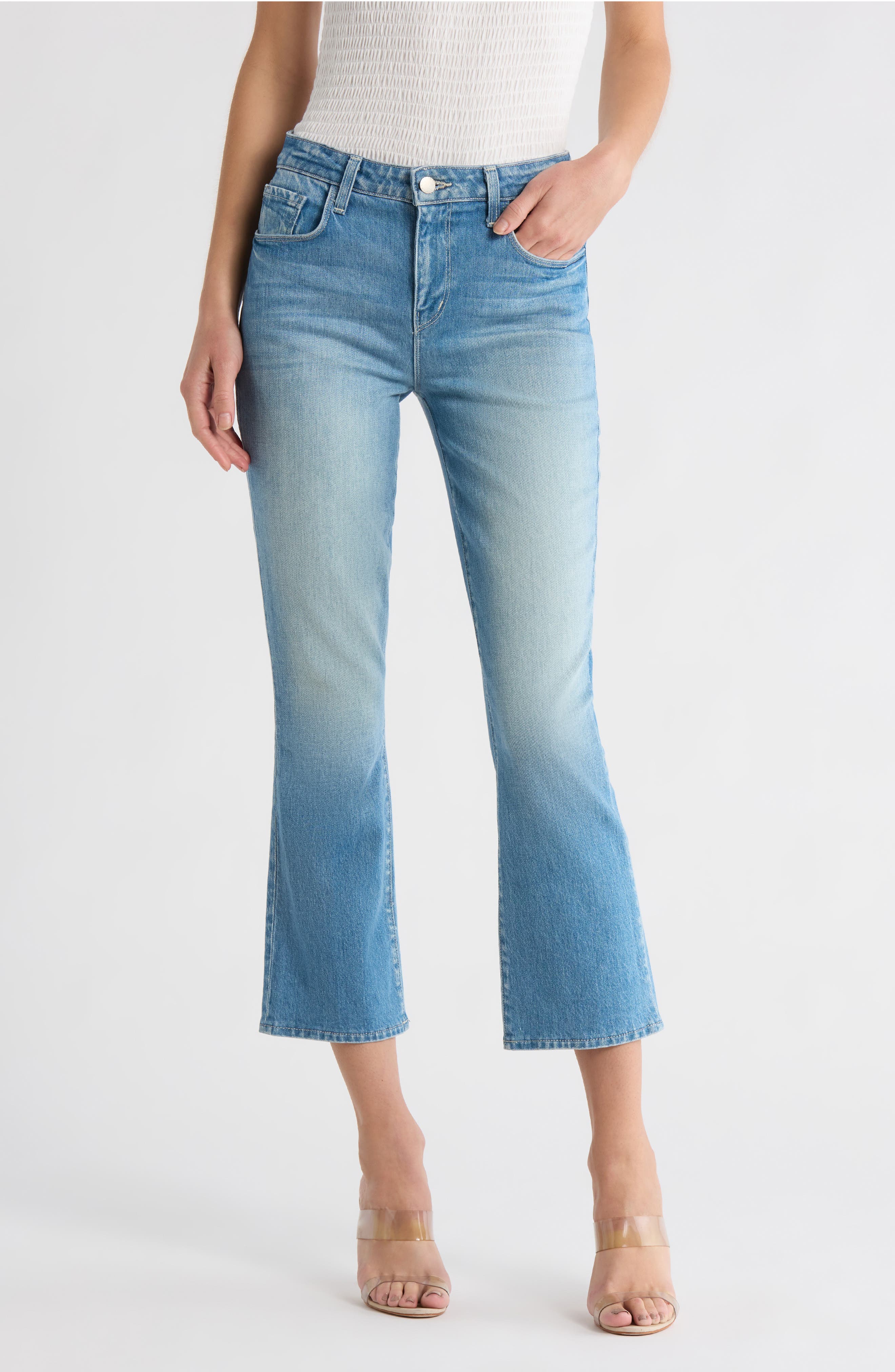 L'AGENCE Tati High Waist Crop Bootcut Jeans