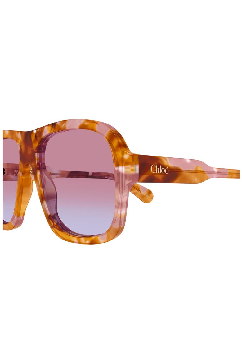 58mm Square Sunglasses, Alternate, color, SUNRISE HAVANA
