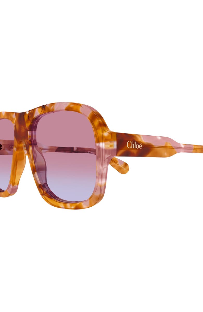Chloé 58mm Square Sunglasses, Alternate, color, Sunrise Havana