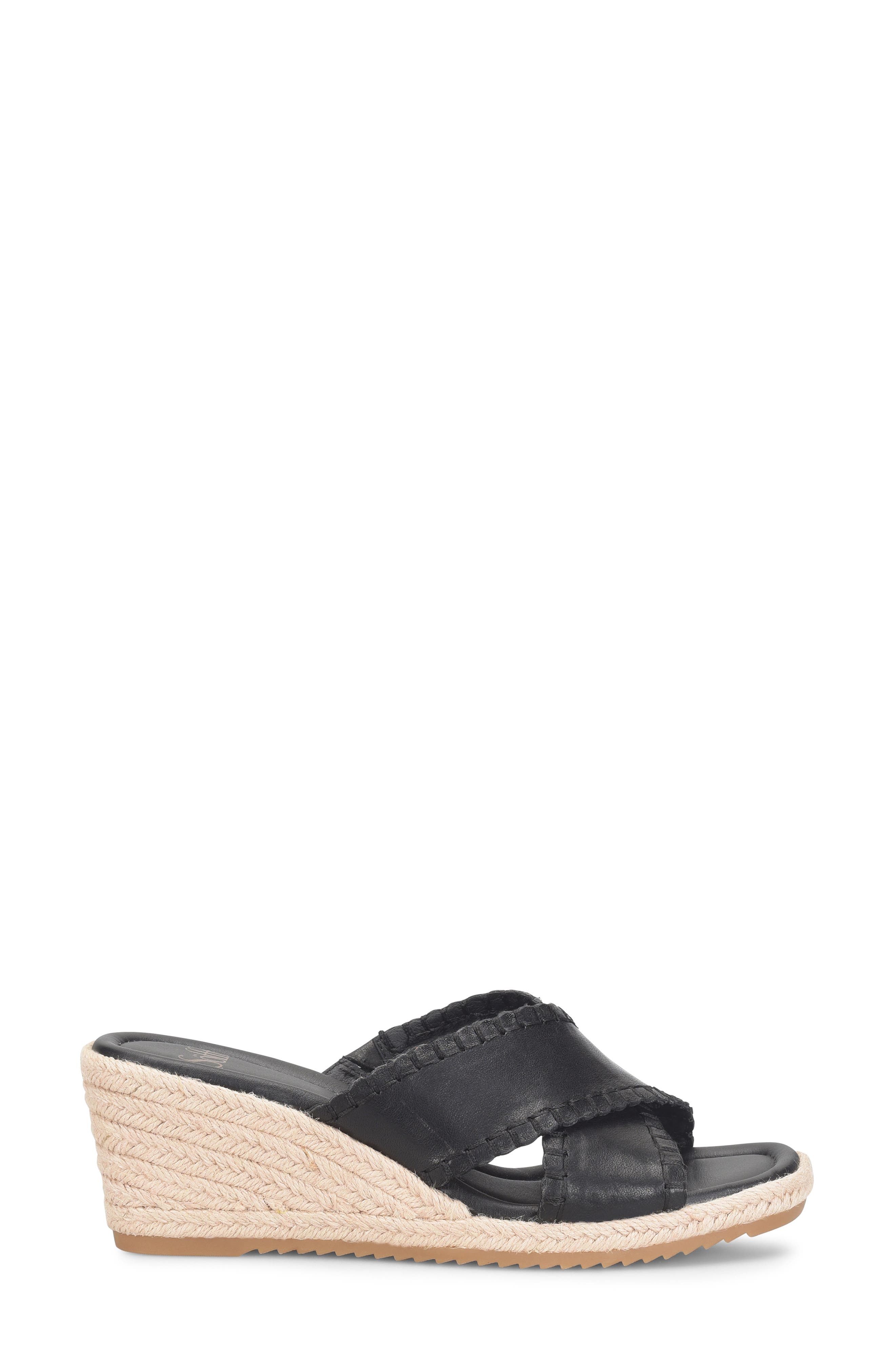Söfft Indie Espadrille Platform Wedge Slide Sandal, Alternate, color, Black