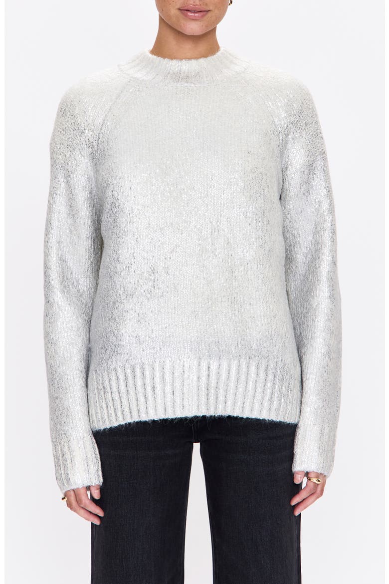 Ilana Metallic Sweater, Main, color, SILVER FROST