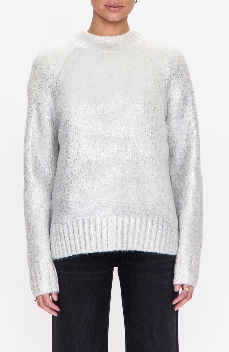 Pistola Ilana Metallic Sweater, Main, color, Silver Frost