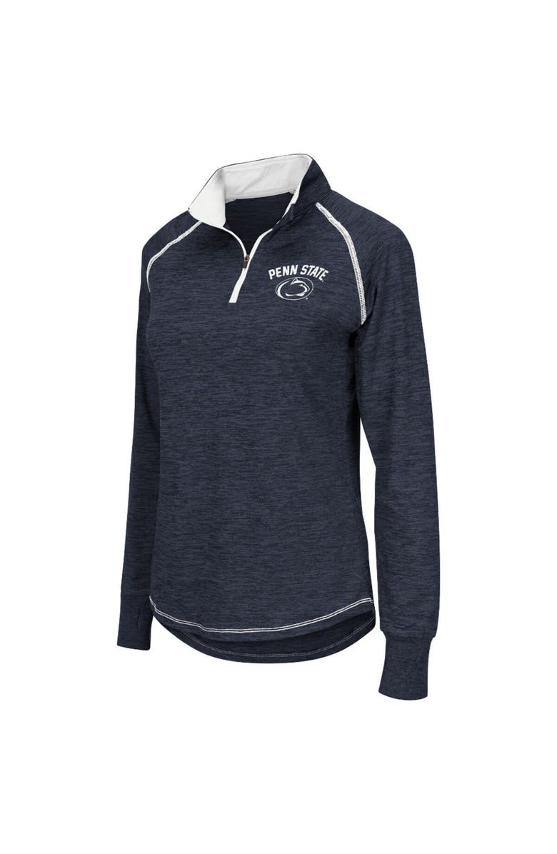 COLOSSEUM Women's Colosseum Navy Penn State Nittany Lions Bikram Lightweight Fitted Quarter-Zip Long Sleeve Top, Main, color, 