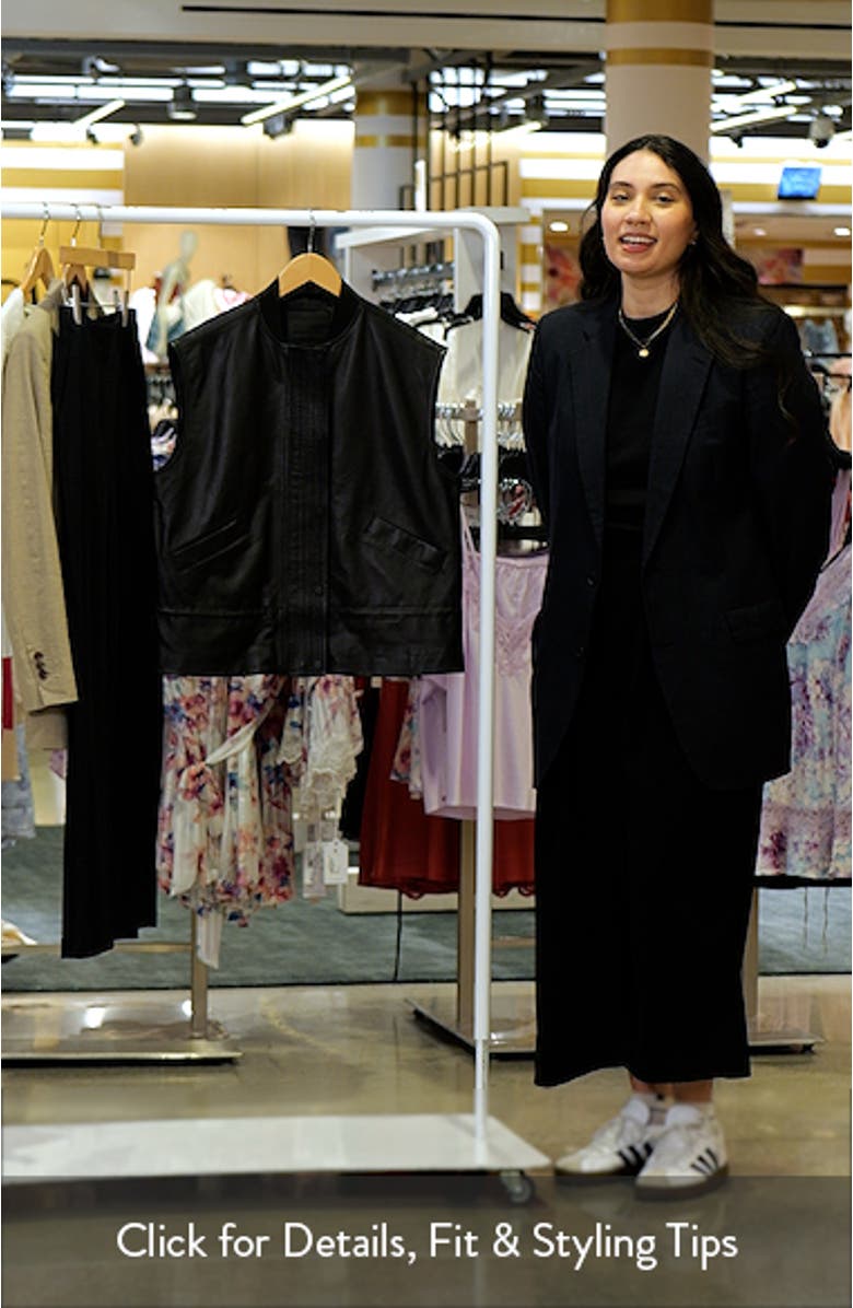 Sofi Leather Bomber Vest, sales video thumbnail