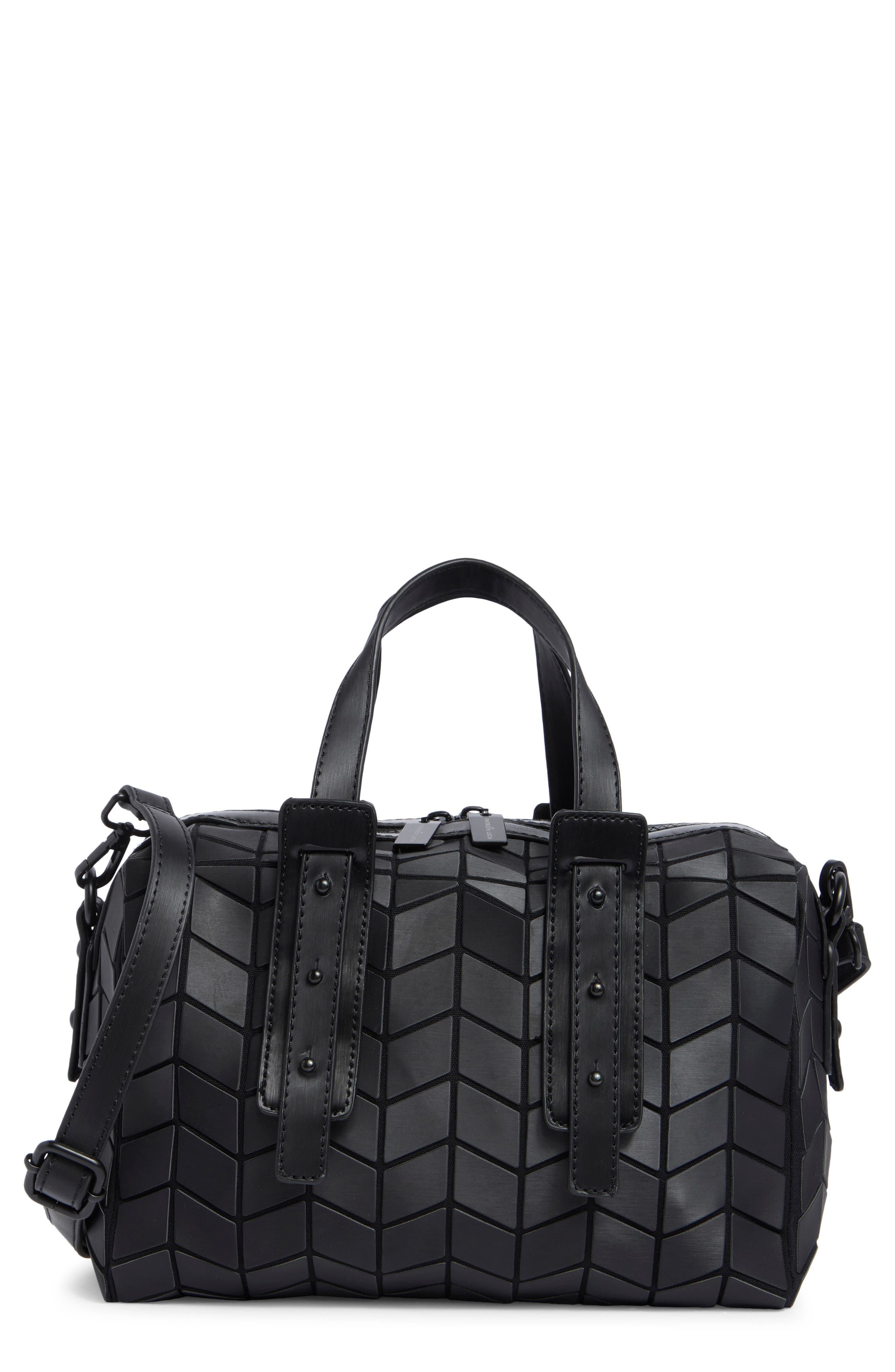 Chevron Faux Leather Satchel