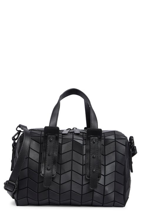 Chevron Faux Leather Satchel