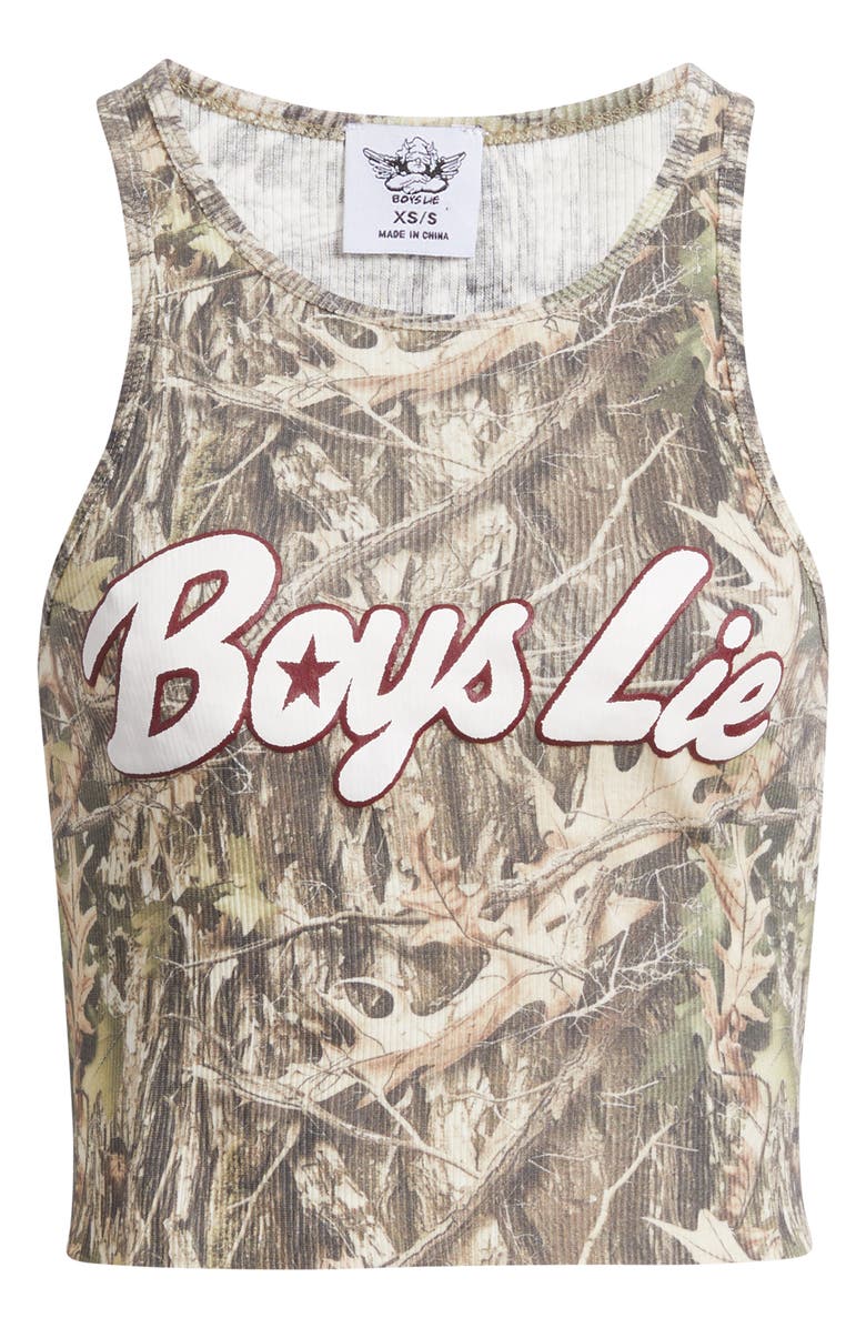 BOYS LIE Starlight Graphic Crop Camo Tank, Alternate, color, Multi
