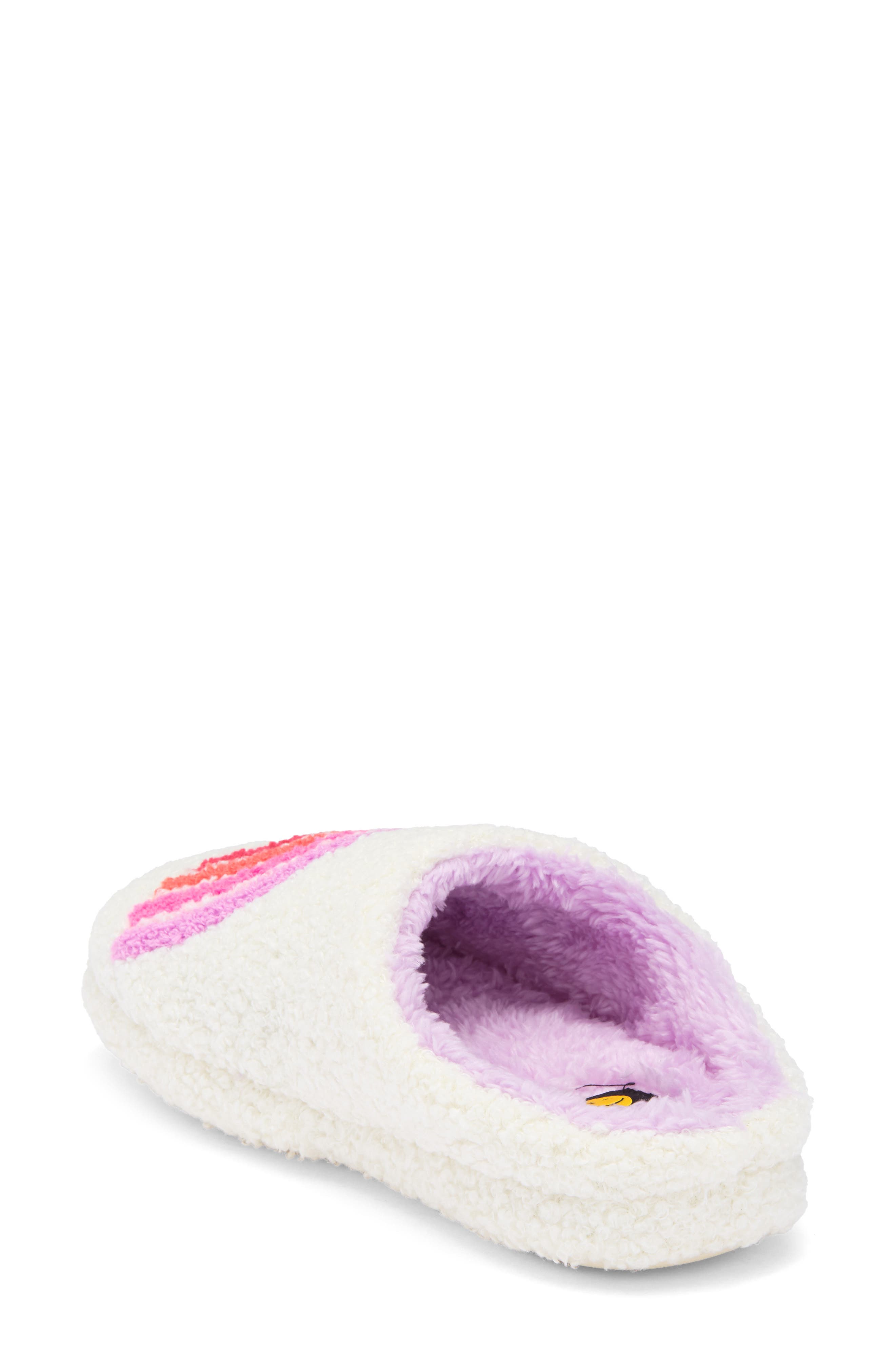 JOE BOXER Faux Shearling Rainbow Clog Slipper, Alternate, color, Lavender