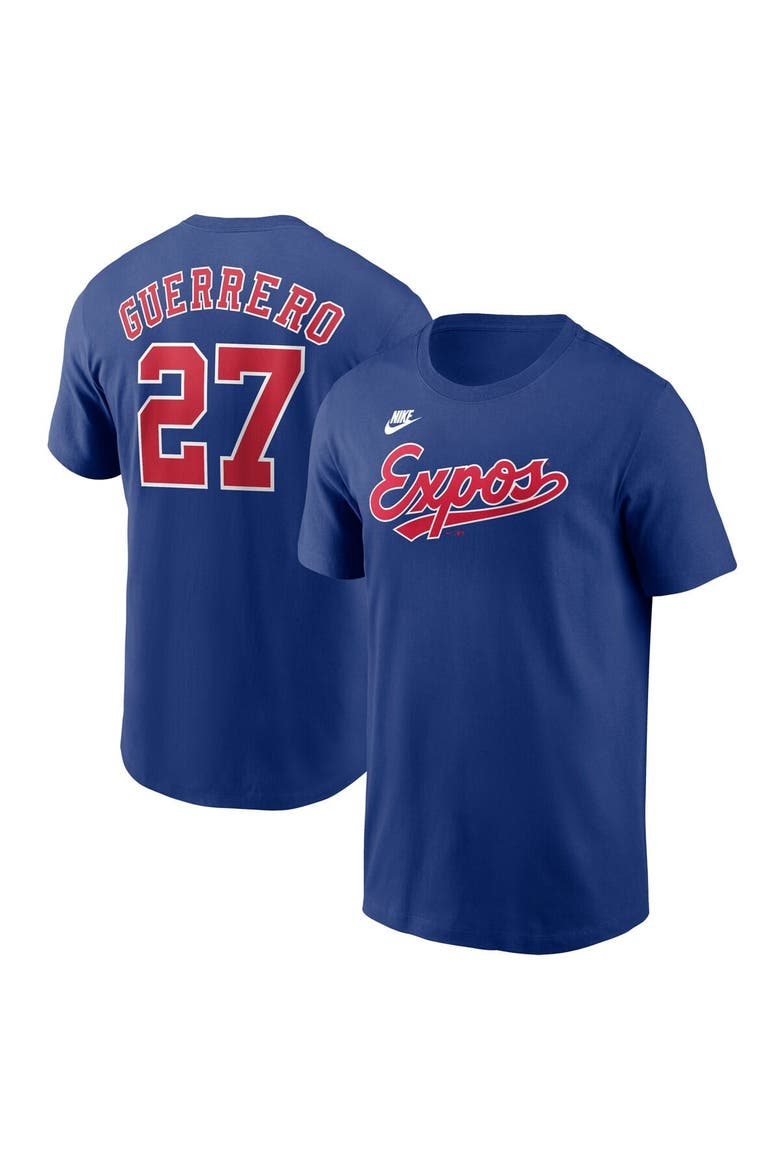 Men's Nike Vladimir Guerrero Blue Montreal Expos Cooperstown Collection Fuse Name & Number T-Shirt, Alternate, color, Blue