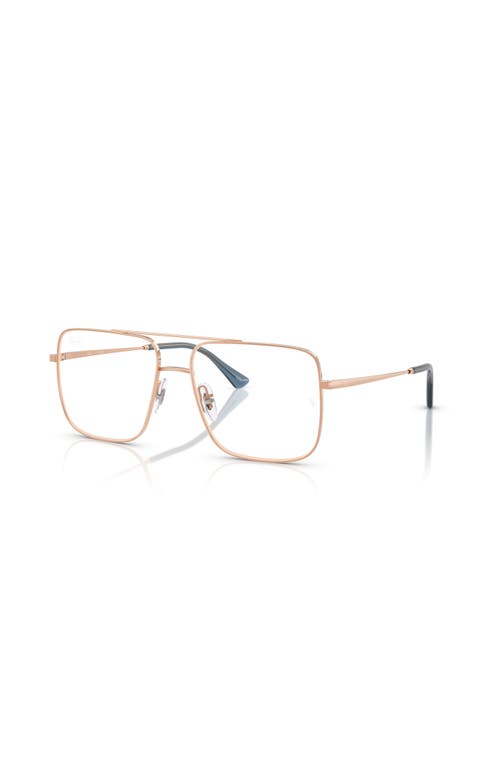 Ray Ban Ray-ban 56mm Square Optical Glasses In Gold