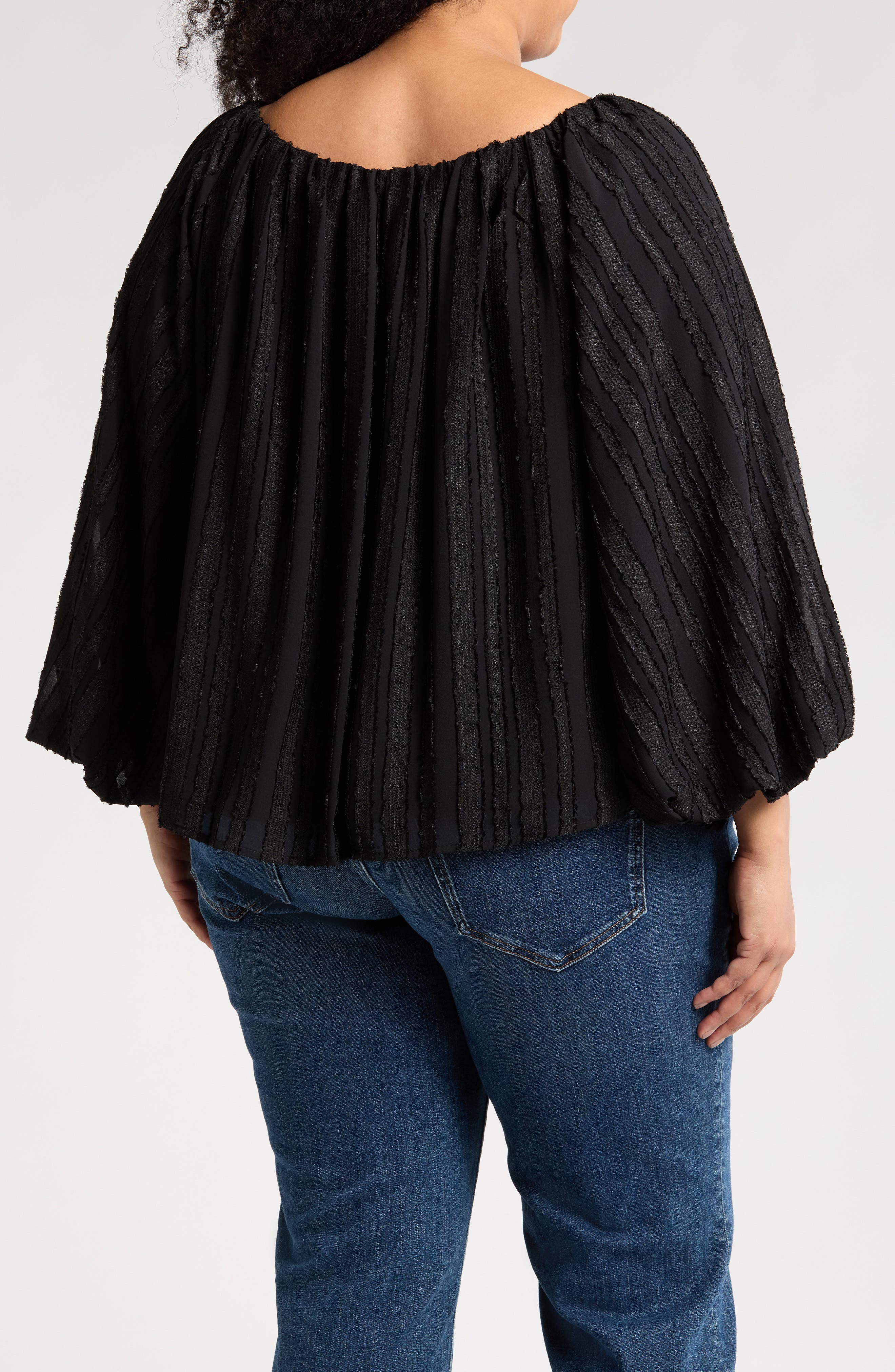 Stripe Semisheer Long Sleeve Top - image 2