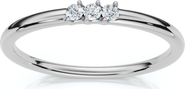 Bliss Diamond Delicate Diamond 3-Stone Minimalist Anniversary Wedding Ring 14k Gold Lab Grown