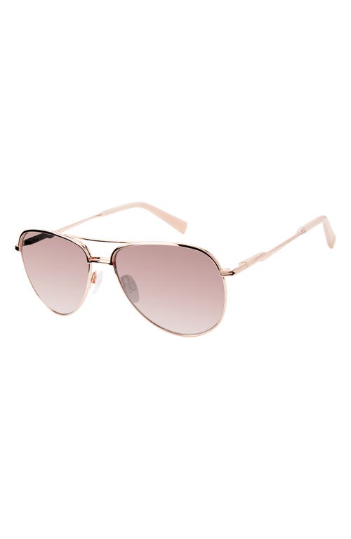Ted Baker 57mm Aviator Sunglasses In Gold