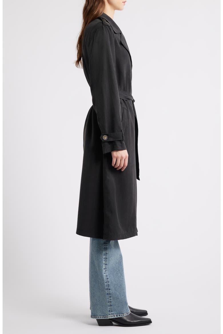 Trench Coat, Alternate, color, BLACK