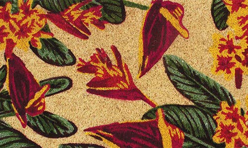Entryways Paradise In Bloom Coir Doormat In Green