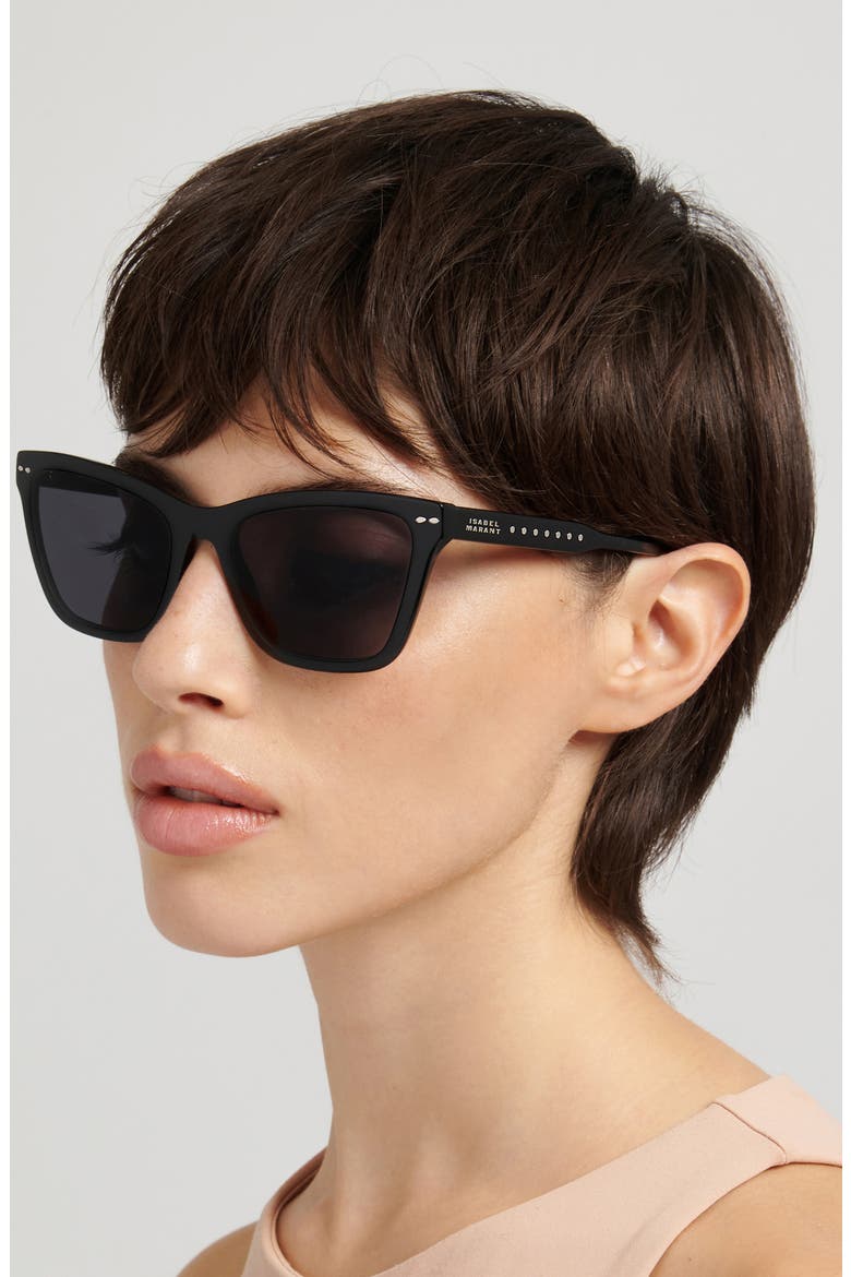 55mm Cat Eye Sunglasses, Alternate, color, BLACK/ GREY