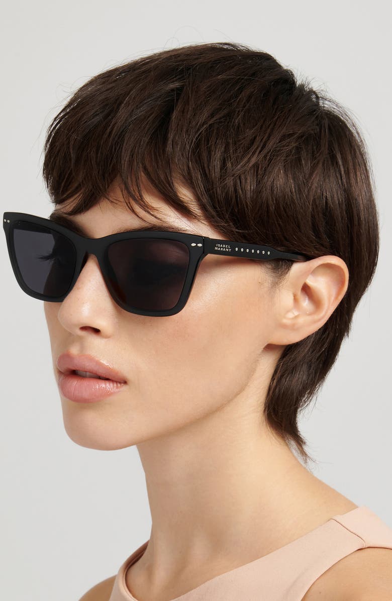 Isabel Marant 55mm Cat Eye Sunglasses, Alternate, color, Black/ Grey