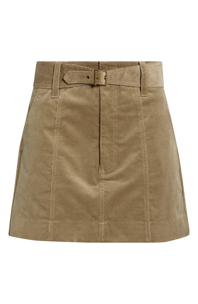 PAIGE Anised Belted Corduroy Miniskirt, Alternate, color, Dusty Olive