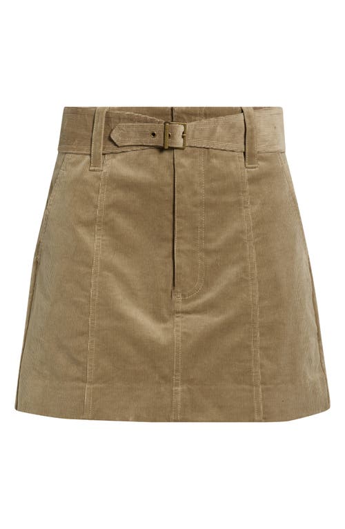 Paige Anised Belted Corduroy Miniskirt In Brown