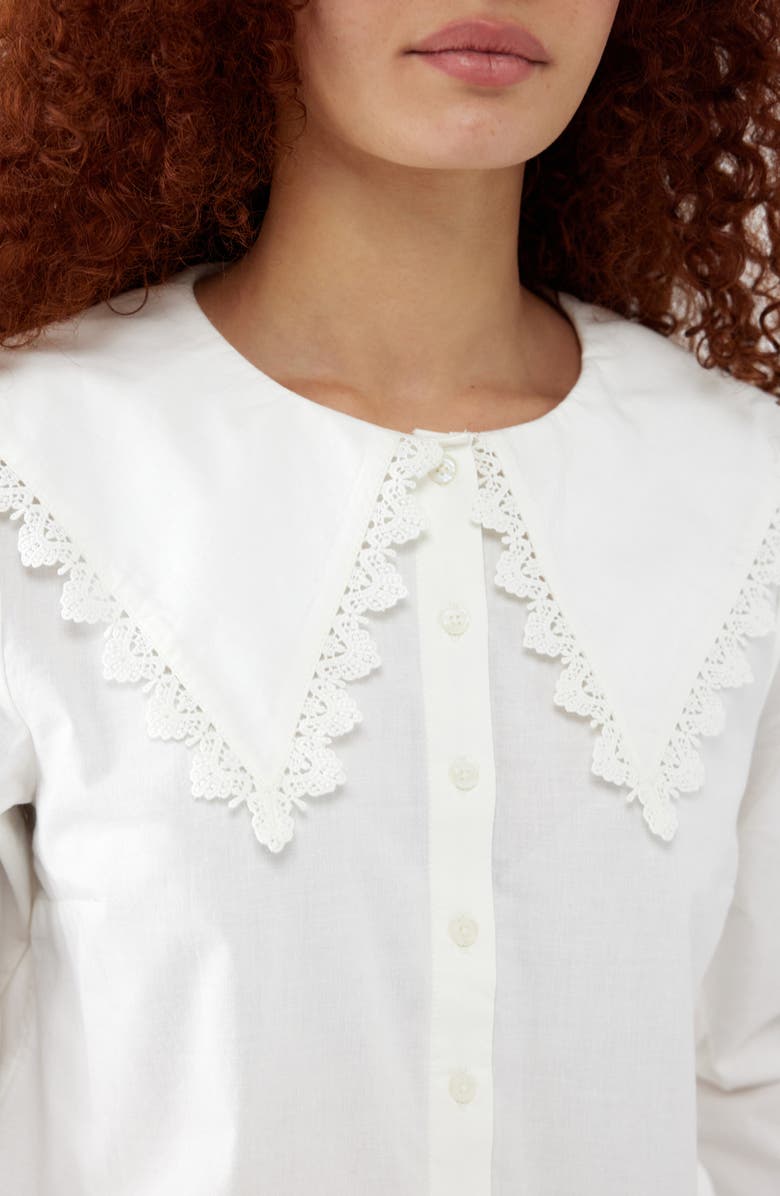 BDG Urban Outfitters Cotton Swallowtail Collar Button-Up Shirt, Alternate, color, 
