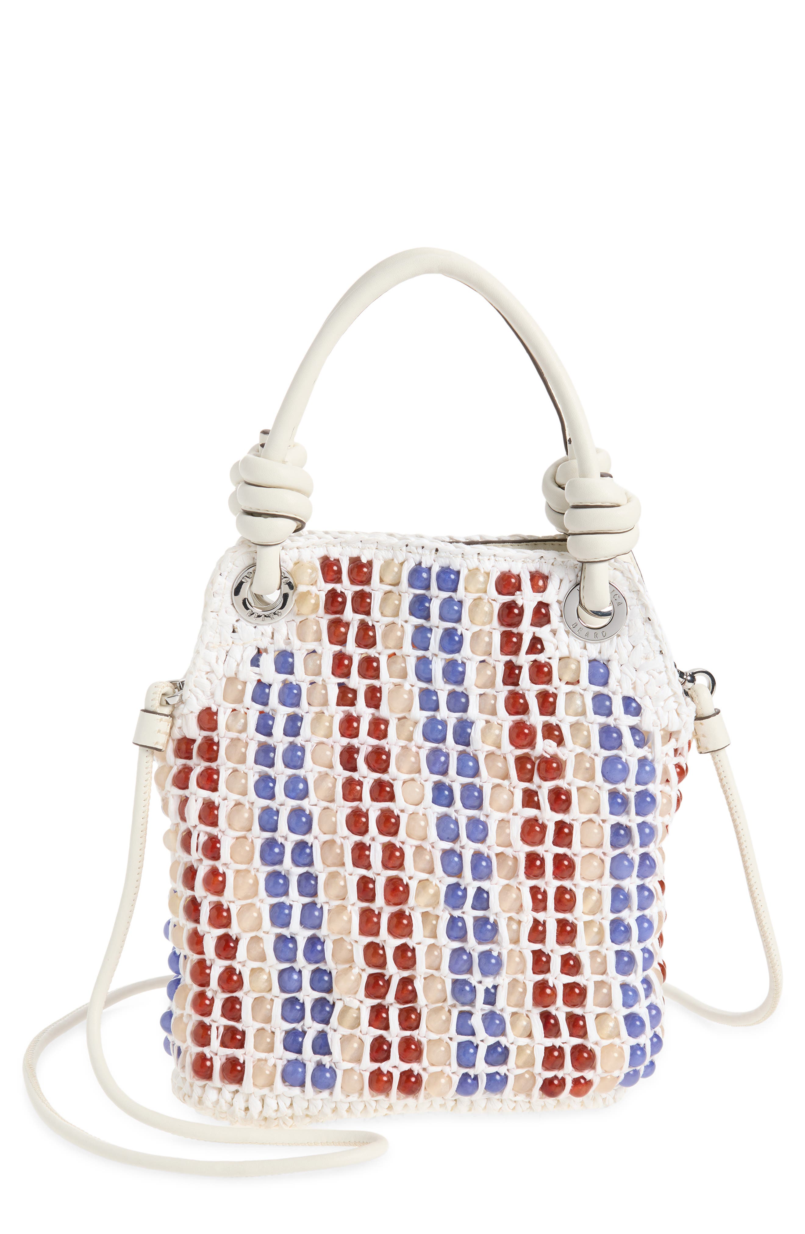 Small Slouch Beaded Bag, Main, color, OFF WHITE MULTI