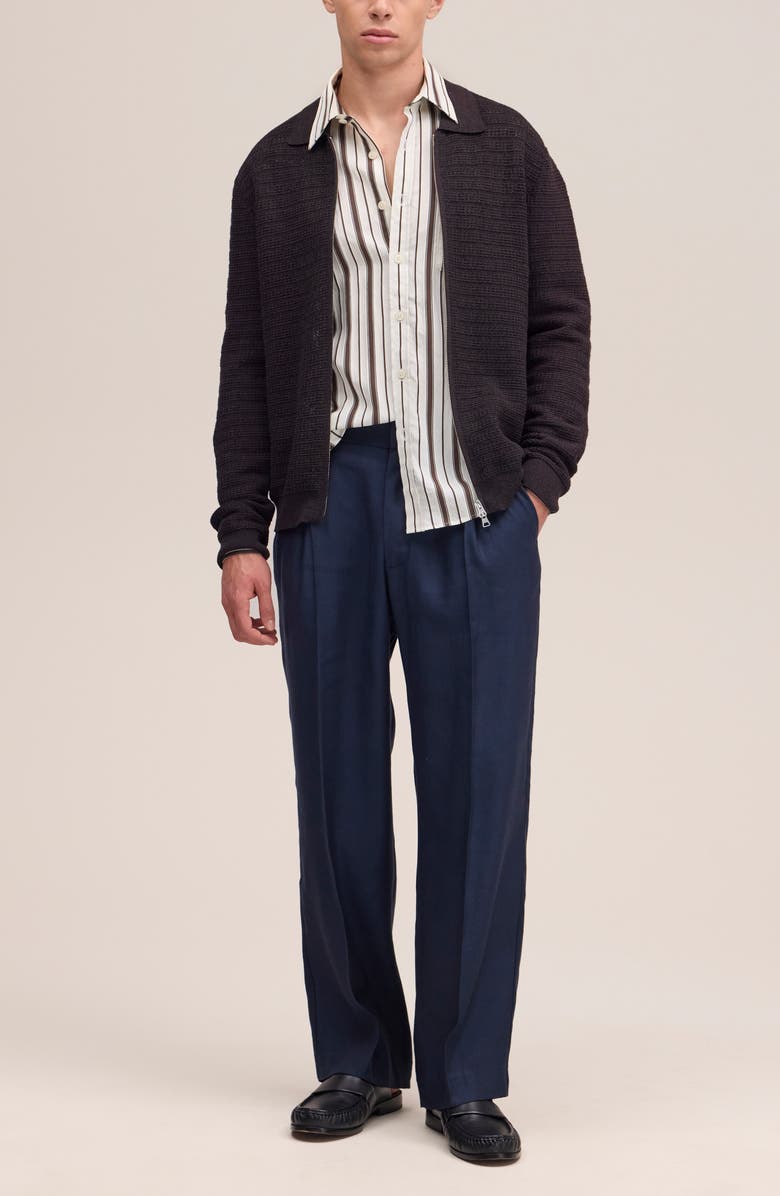 NN07 Gustav 60016 Zip Cardigan, Alternate, color, Deep Truffle