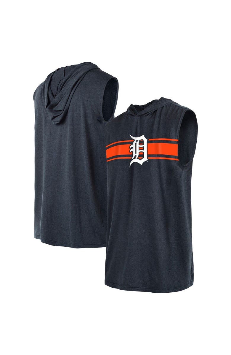 New Era Men's New Era Navy Detroit Tigers Sleeveless Pullover Hoodie, Alternate, color, 